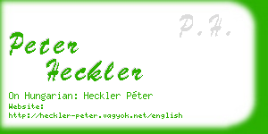 peter heckler business card
